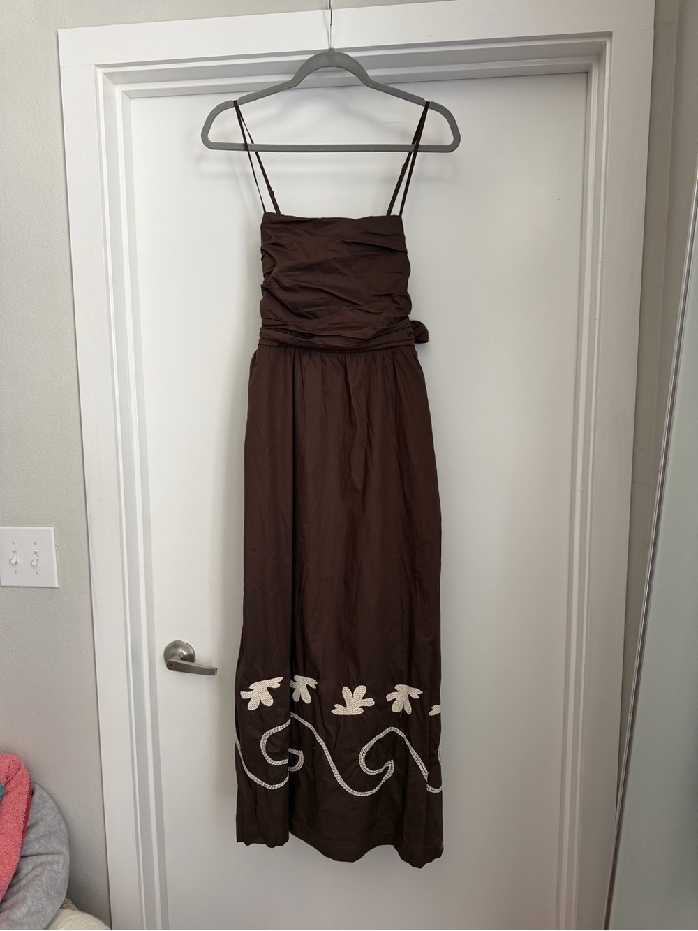 Brown Embroidered Maxi Dress - Women
